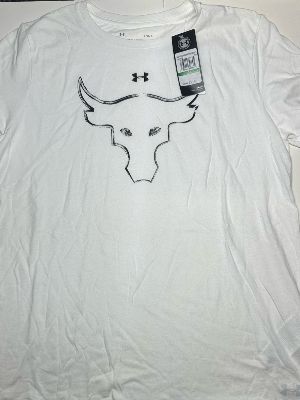Womens Under Armour Project Rock Brahma Bull Shirt 1353591-035 NWT Medium